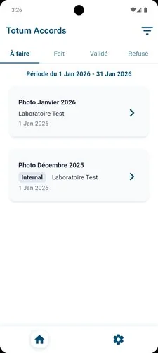 To-do list of ongoing operations with periods and labs