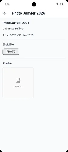 Operation detail view with photo eligibility and upload area